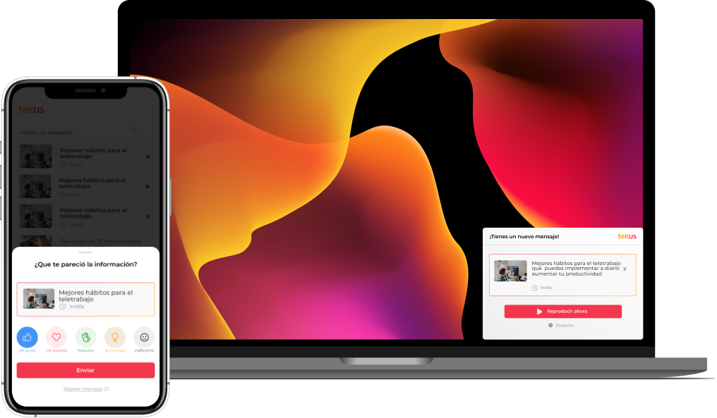 App para pc y móvil de comunicaciones internas, Tekus Mensajería